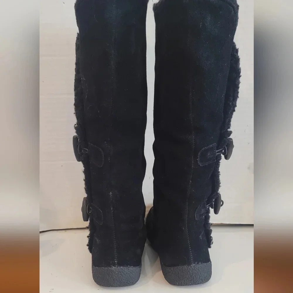 ROCKET DOG BLACK SUEDE LEATHER BOOTS (sz 6-1/2)